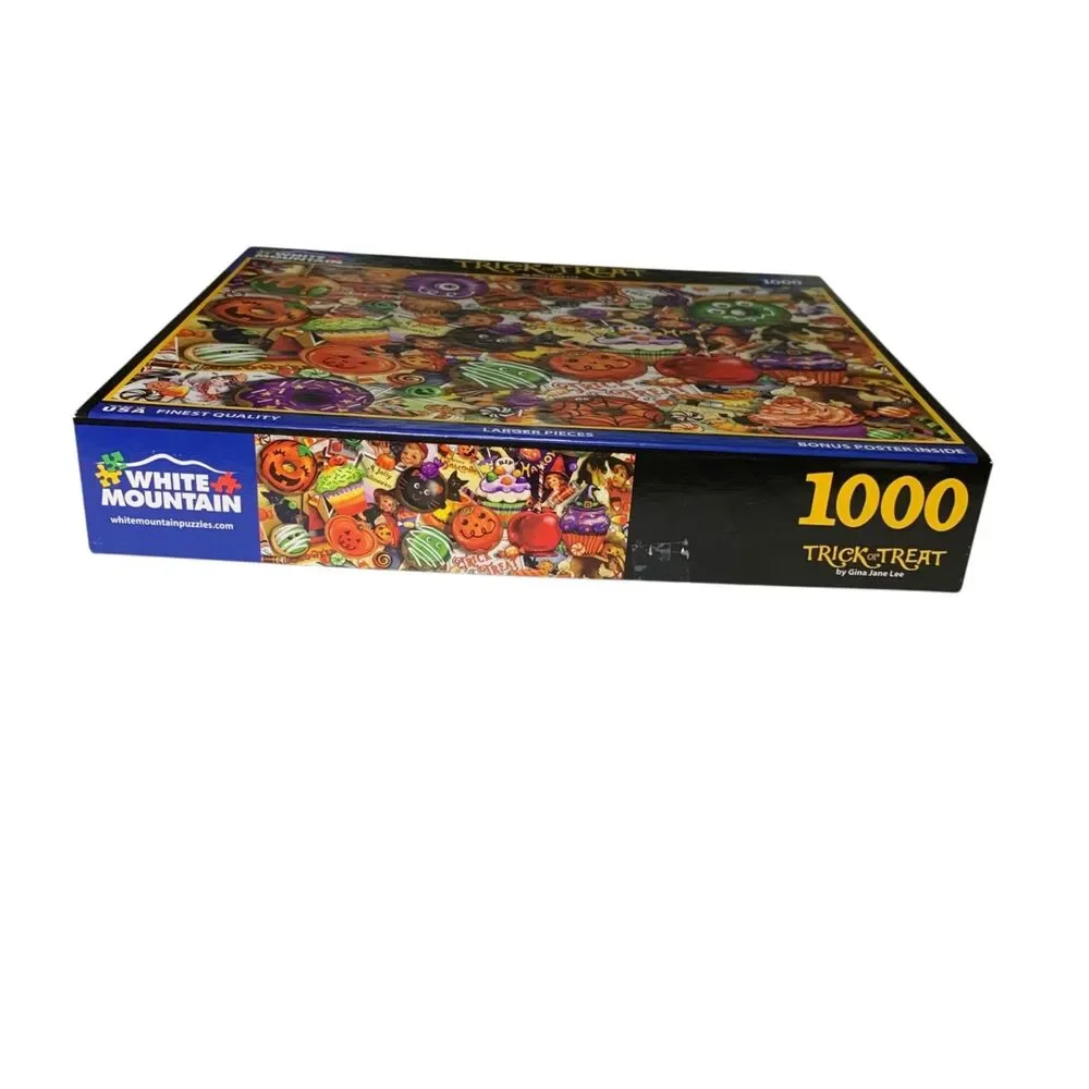 White Mountain Trick or Treat 1000 Piece Jigsaw Puzzle Halloween Made in USA